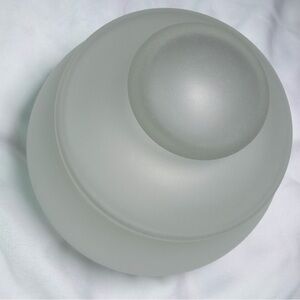 Vintage Frosted Satin Glass 6” Biscuit Jar With Silver Lid Rare Collectible Gift